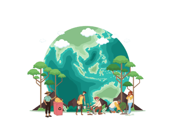 People cleaning the planet