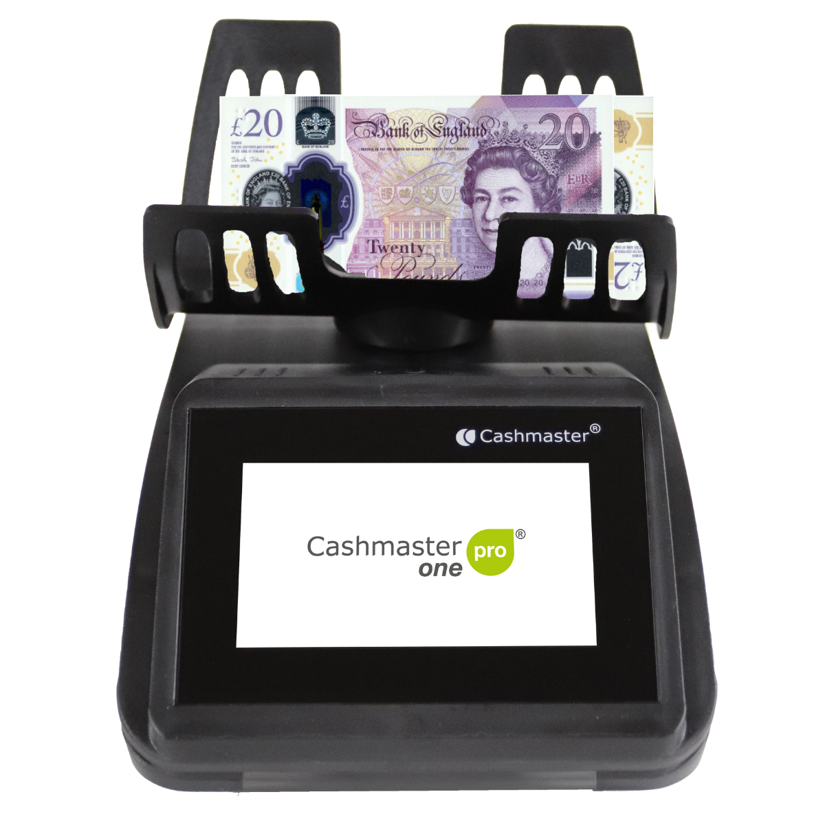 Cashmaster One Pro Money Counter counting GBP notes