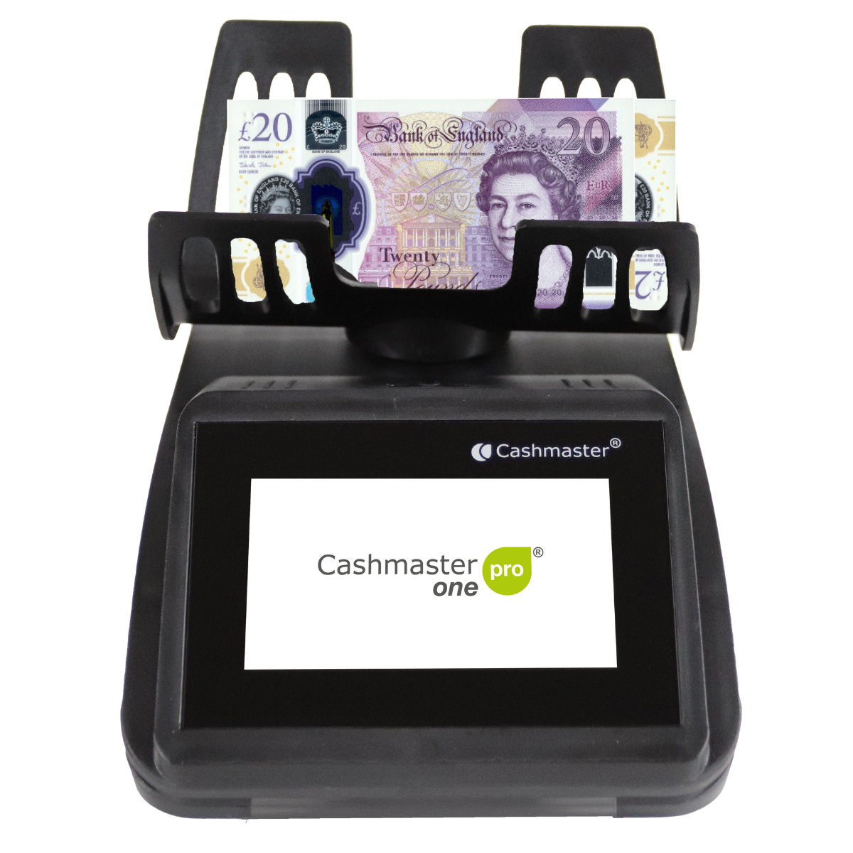 Cashmaster One Pro Money Counter counting GBP notes